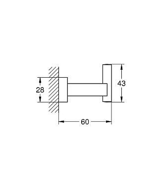 Крючок GROHE Essentials Cube 40511001 хром