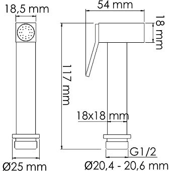 Гигиенический душ WASSERKRAFT Aller A106157 хром