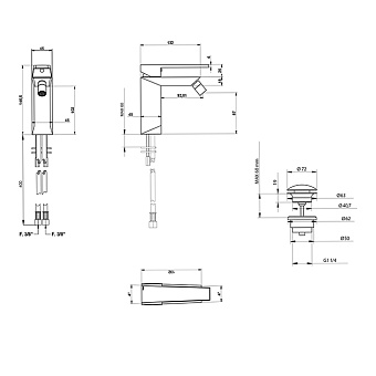 Смеситель для биде Bongio Stelth 01522OR00 золото
