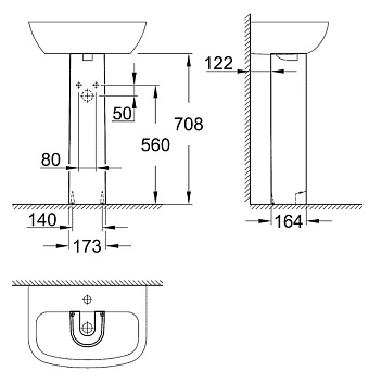 Пьедестал GROHE Bau Ceramic 39425000