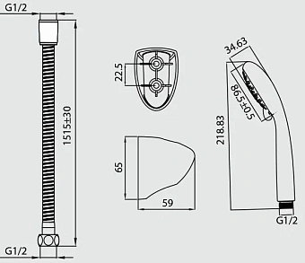 Душевой комплект MILARDO Shower Set 0902F86M16 хром глянец