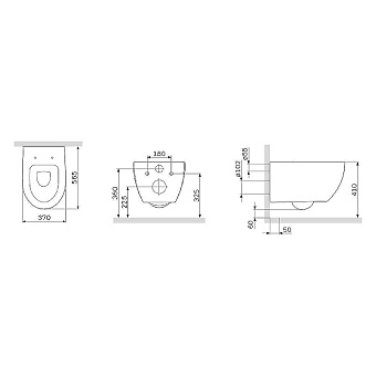 Унитаз подвесной AM-PM Awe C111700WH безободковый без сиденья