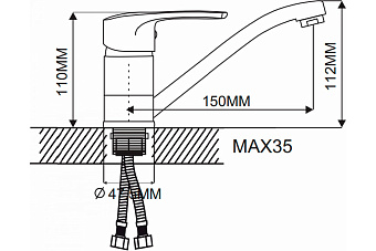 Смеситель для раковины Maxonor MN4568-2 хром