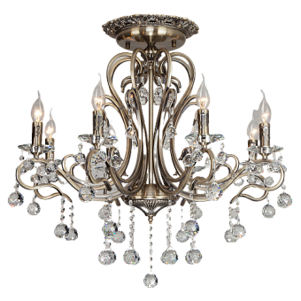 Люстра хрустальная Eurosvet Ernin 12505/8 античная бронза Strotskis 40Вт 8 лампочек E14