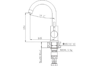 Смеситель для кухни Maxonor MN72304-3 поворотный излив хром