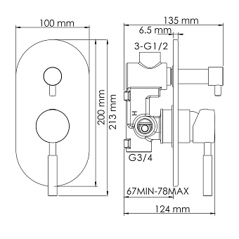 Смеситель для душа WASSERKRAFT Wern 4241 никель