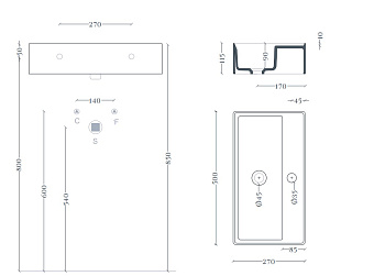Раковина накладная ArtCeram Scalino SCL006 17 00 50х27см