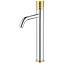 Смеситель для раковины Boheme Stick 122-CRG хром золото