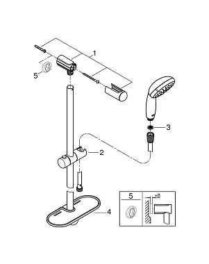 Душевой гарнитур GROHE Tempesta New 27926001 хром