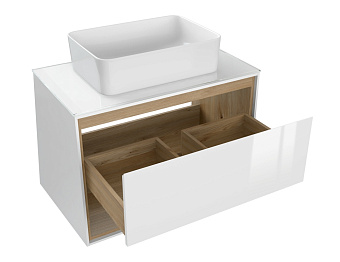 Тумба под раковину подвесная CERSANIT LOUNA SP-SZ-LOU80-BL/Wh 49х80х54,6см