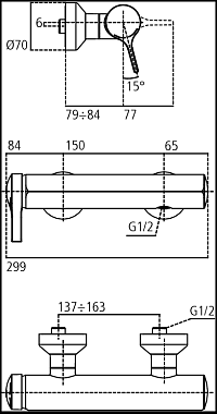 Смеситель для душа IDEAL STANDARD MELANGE A4269AA хром