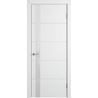 Межкомнатная дверь Владимирская фабрика дверей Stockholm Trivia Polar White Gloss Эмаль 700х2000мм остеклённая