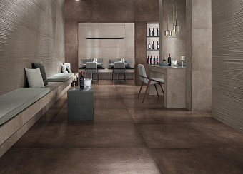 Неполированный керамогранит Atlas Concord Италия Dwell AW82 Brown Leather 60х60см 1,08кв.м.