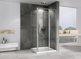 Угловое ограждение Abber Sonnenstrand AG04120S-S90 195х90см стекло прозрачное