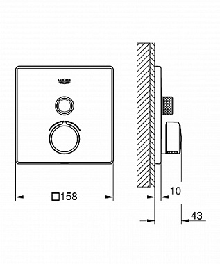 Смеситель для душа GROHE Grohtherm SmartControl 29147000 хром