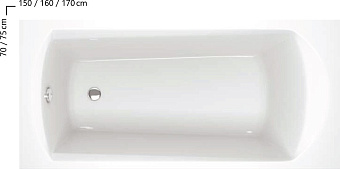 Ванна акриловая RAVAK Domino C631000000 170х75см встраиваемая