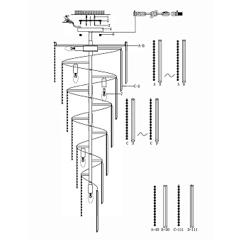 Люстра каскадная Maytoni Louis RC005PL-12CH 40Вт 12 лампочек E14