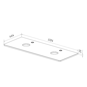 Столешница LEMARK Olivia LM08OL125S Стекло 46,4х120,4см белый