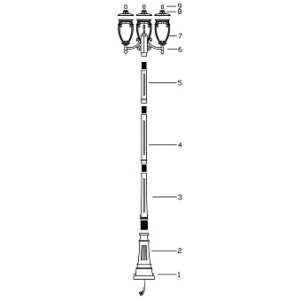 Светильник ландшафтный Maytoni Fleur O414FL-03BZ 60Вт IP44 E27 бронза антик