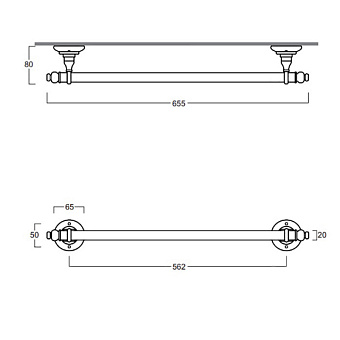 Полотенцедержатель SIMAS Б/С Аксессуары 260206 br бронза 60см