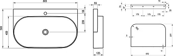 Раковина подвесная RAVAK Yard XJX01280002 80х50см