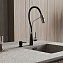 Смеситель для кухни WASSERKRAFT A8417 гибкий излив хром/чёрный