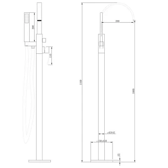 Смеситель для ванны Abber Wasserfall AF8615B чёрный матовый