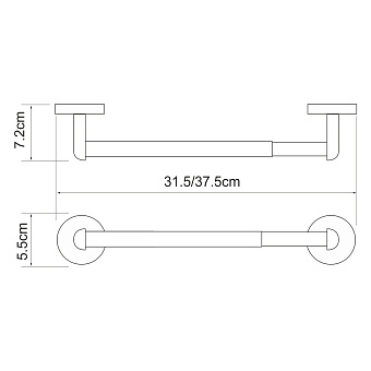Полотенцедержатель WASSERKRAFT Rhein K-6200 K-6291 хром 37,5см