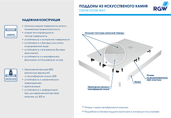 Душевой поддон RGW Stone Tray 16152814-01 ST-W 140х80см