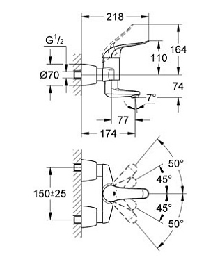 Смеситель для раковины GROHE Euroeco Speсial 32768000 хром