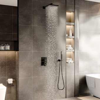 Душевая система BERGES NARDIS 2S BLACK 71002 чёрный матовый