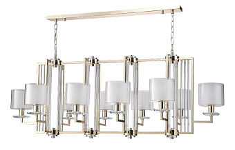 Люстра подвесная CRYSTAL LUX NICOLAS NICOLAS SP10 L1300 GOLD/WHITE 600Вт 10 лампочек E14