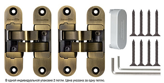 Петля скрытая ARMADILLO Architect 3D-ACH 40 AB L 94,8х23,3мм бронза