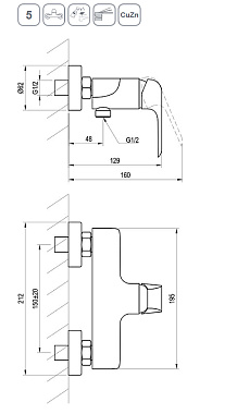 Смеситель для душа RAVAK FL X070177 хром