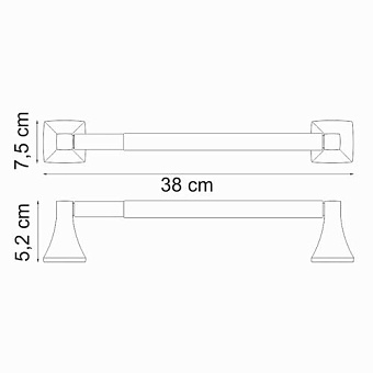 Полотенцедержатель WASSERKRAFT Wern K-2500 K-2591 хром 38см