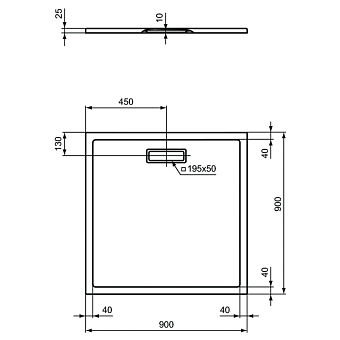 Душевой поддон IDEAL STANDARD ULTRAFLAT NEW T446701 90х90см