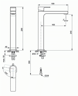 Смеситель для раковины IDEAL STANDARD EDGE A7115AA хром