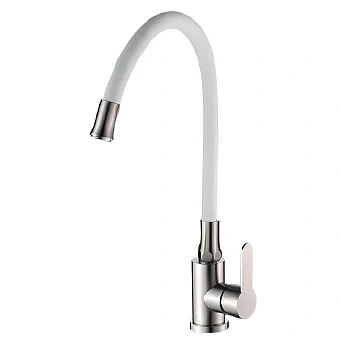 Смеситель для кухни Maxonor MN7180-8 поворотный излив белый
