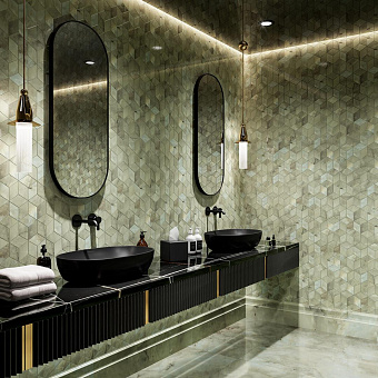 Керамическая мозаика KERAMA MARAZZI Джардини T017\14025 зеленый мозаичный 37,5х45см 0,844кв.м.