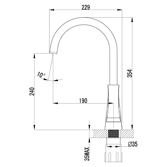 Смеситель для кухни LEMARK Unit LM4555C поворотный излив хром
