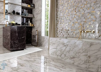 Лаппатированный керамогранит Atlas Concord Италия Marvel Edge AENZ Royal Calacatta Lappato 90х45см 1,215кв.м.
