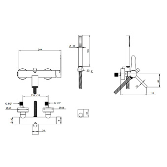 Смеситель для ванны Bongio O'Clock Green 14526OM0DPR золото