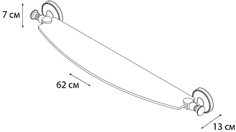 Полка в ванную округлая FIXSEN Adele FX-55003 1-ярусная 13х32см хром
