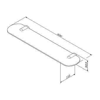 Полка в ванную округлая AM-PM X-Joy A8434700 1-ярусная 11х50см хром