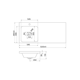 Раковина над стиральной машиной IDDIS Optima Home 480120Li28 120х48см