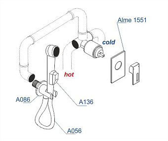 Гигиенический душ WASSERKRAFT Alme A15156 хром