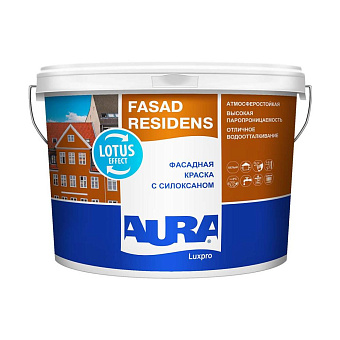 Краска для минеральных поверхностей фасадная Aura(Eskaro) Residens основа TR 2,7л