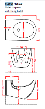 Биде подвесное ArtCeram FILE 2.0 FLB001 15 00
