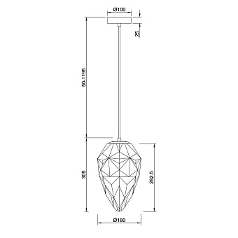 Светильник подвесной Maytoni Globo P052PL-01BL 40Вт E27