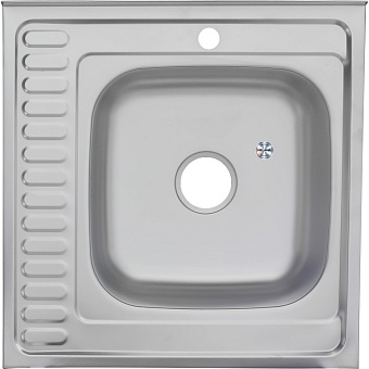 Мойка кухонная MELANA ДЕКОР 156D t R (*15) 60х60см хром